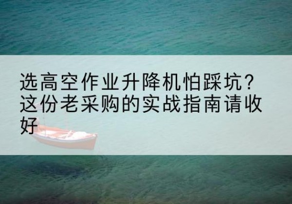 西秀高空作业升降机厂家推荐-选高空作业升降机怕踩坑？这份老采购的实战指南请收好